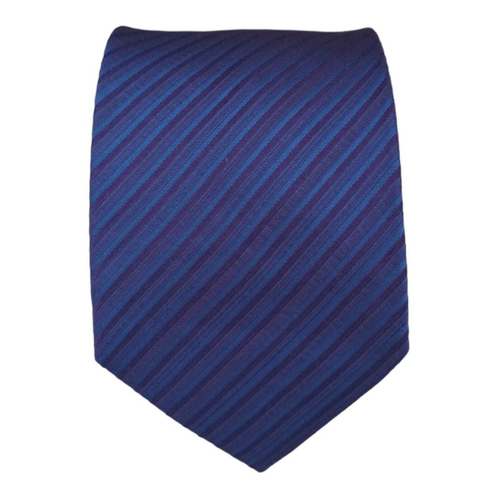 HUGO BOSS Purple Striped Silk Tie ITALY 60"/ 3" EC
